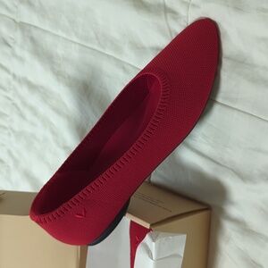 Red Ballerina Almond Toe Flats